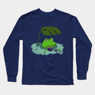 Tea Drinker Frog in the Pond Long Sleeve T-Shirt